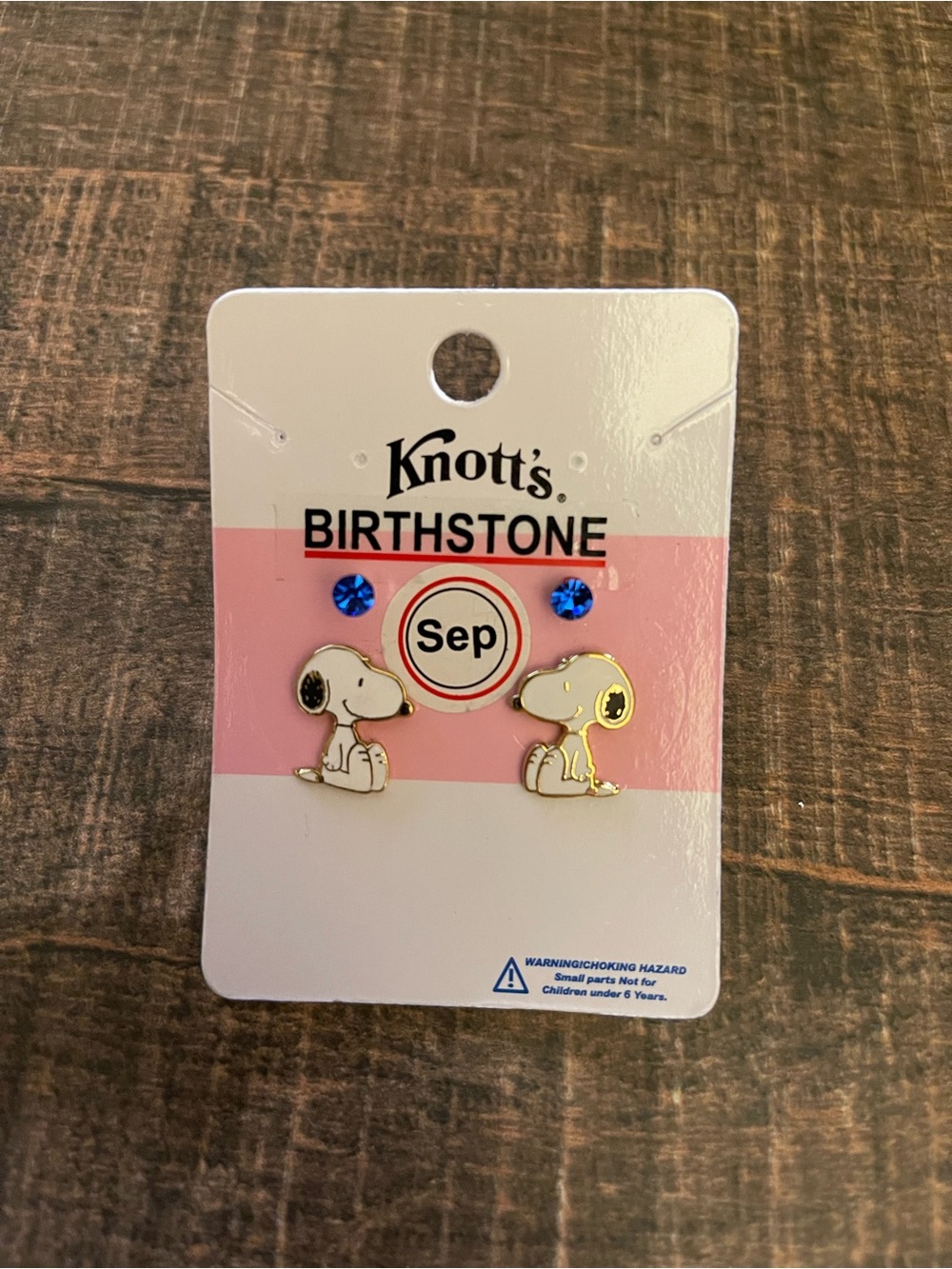 September Blue Snoopy Stud Earrings